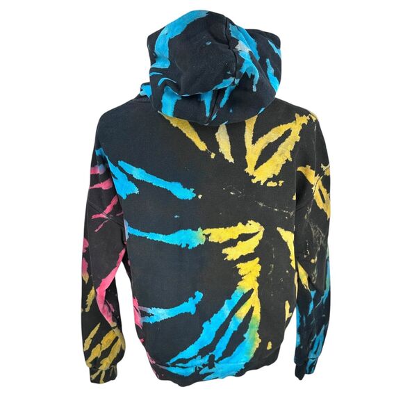 YoungLA Hoodie Sweatshirt Men's Small Tie Dye Black Blue Pink Cotton Pullover - Picture 5 of 9